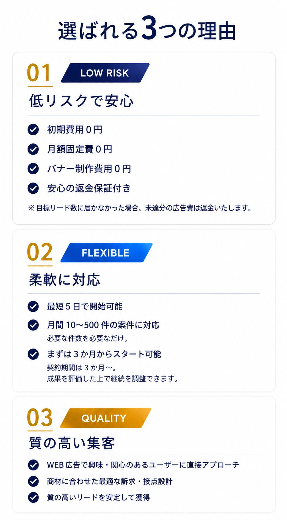 Leadriveが選ばれる3つの理由